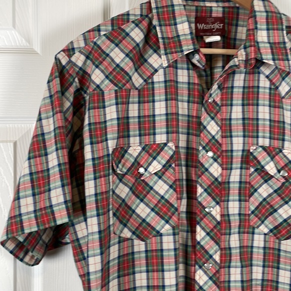 Wrangler cowboy pearl snap western short sleeve button down shirt, men’s XL - Picture 4 of 9